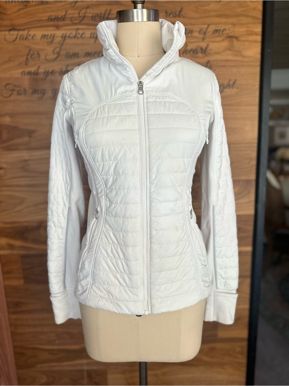 Lululemon Athletica White Quilted Down Lightweight Puffer Fluff off Jacket 4/6
